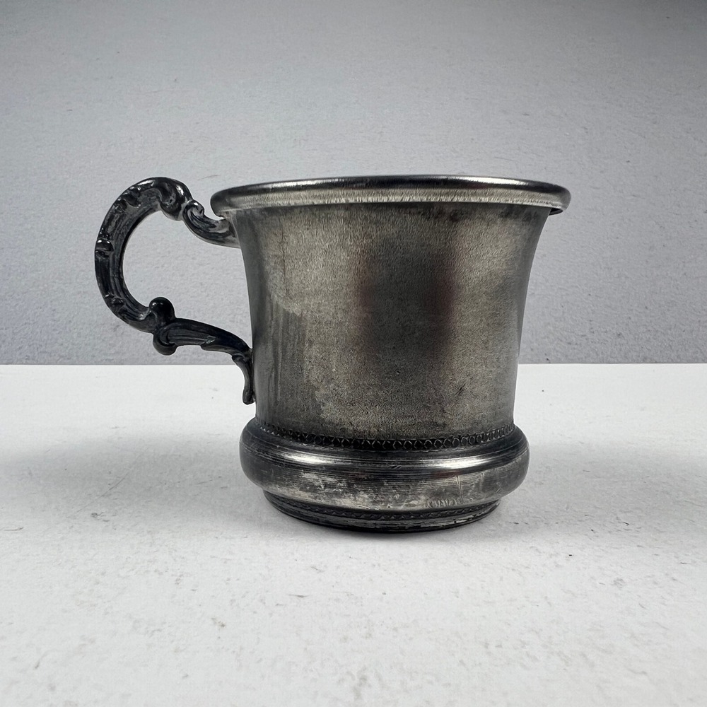 Reliance Silver Plate Baby Cup Mini Silver Etched Floral Ornate Vintage 367